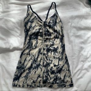Lululemon Tie Dye Cross Back Tank Top in Black and Tan